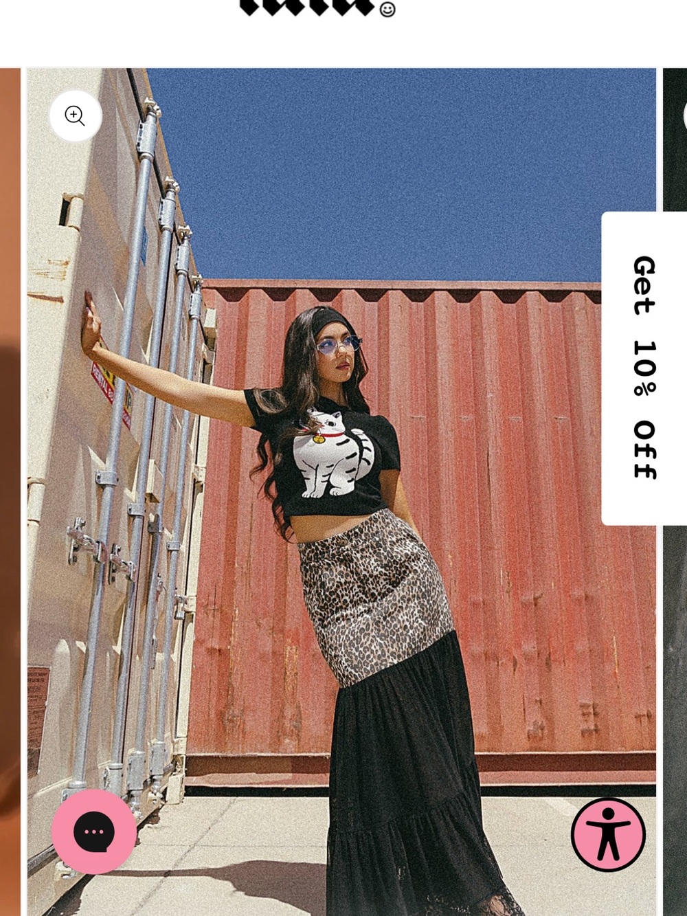 Dressed in LALA Black Maxi Skirt with Leopard Paneling